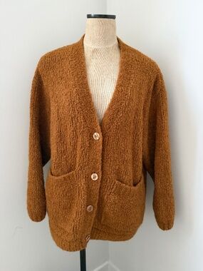 American Vintage Zolly Cardigan with Pockets in Camel Chine Size M/L
